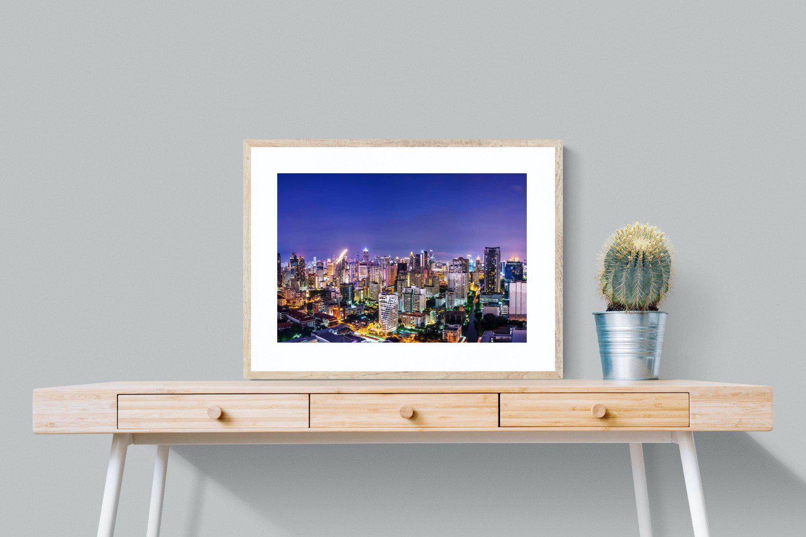 Joburg Lights-Wall_Art-80 x 60cm-Framed Print-Wood-Pixalot