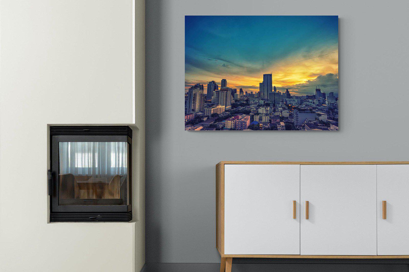 Joburg Sunrise-Wall_Art-100 x 75cm-Mounted Canvas-No Frame-Pixalot