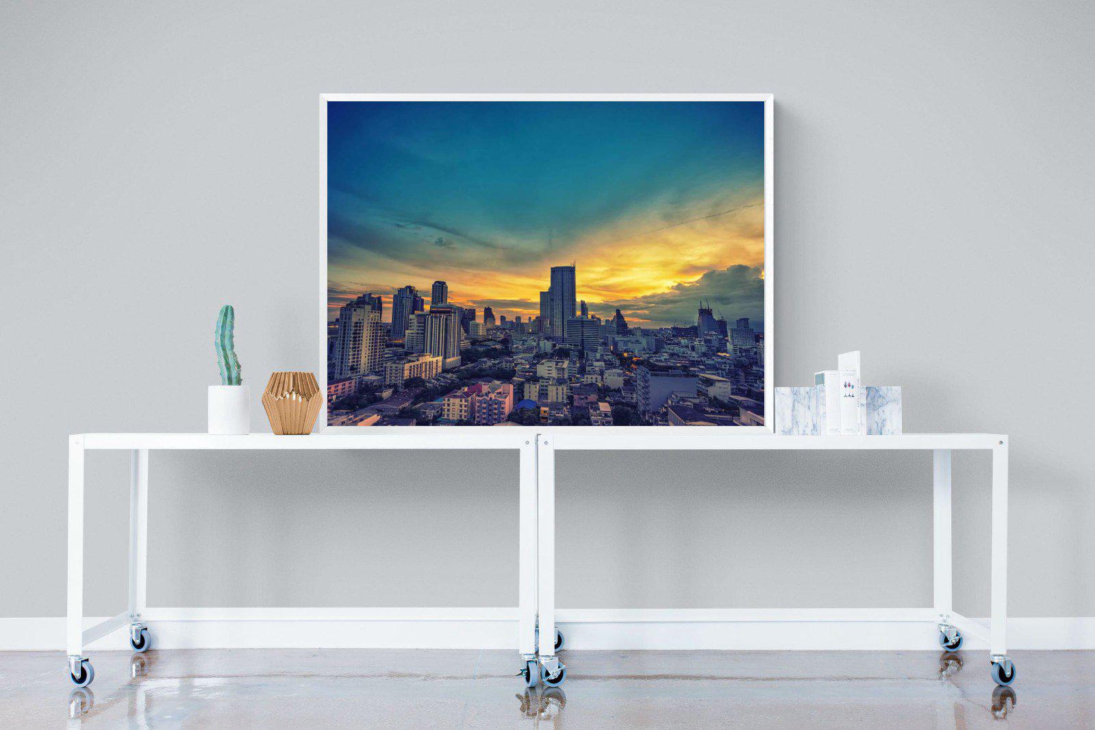 Joburg Sunrise-Wall_Art-120 x 90cm-Mounted Canvas-White-Pixalot