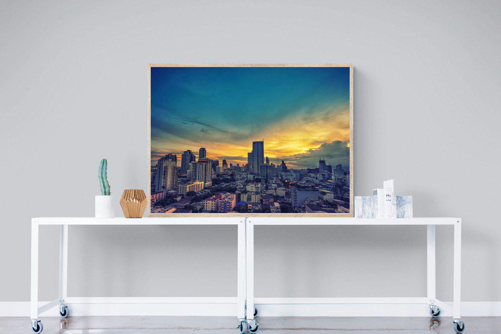Joburg Sunrise-Wall_Art-120 x 90cm-Mounted Canvas-Wood-Pixalot