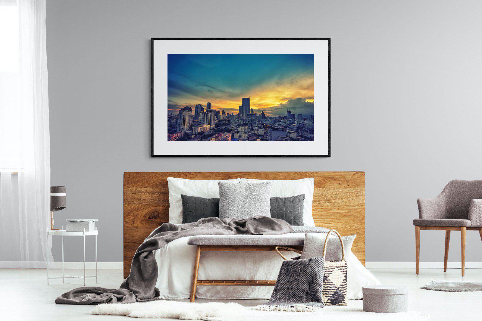Joburg Sunrise-Wall_Art-150 x 100cm-Framed Print-Black-Pixalot