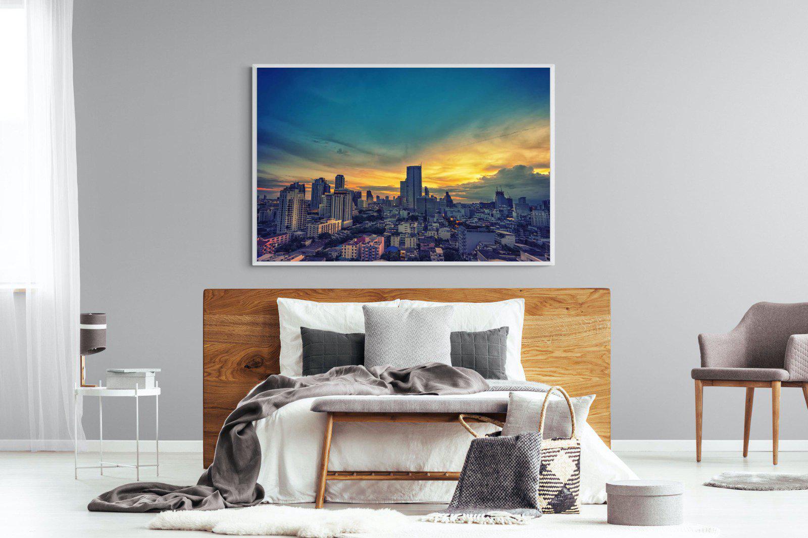 Joburg Sunrise-Wall_Art-150 x 100cm-Mounted Canvas-White-Pixalot
