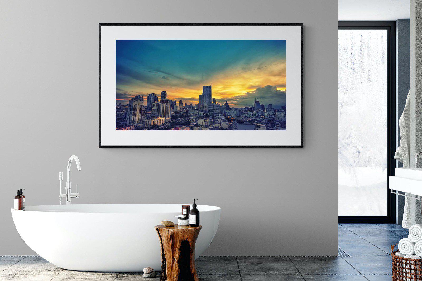 Joburg Sunrise-Wall_Art-180 x 110cm-Framed Print-Black-Pixalot