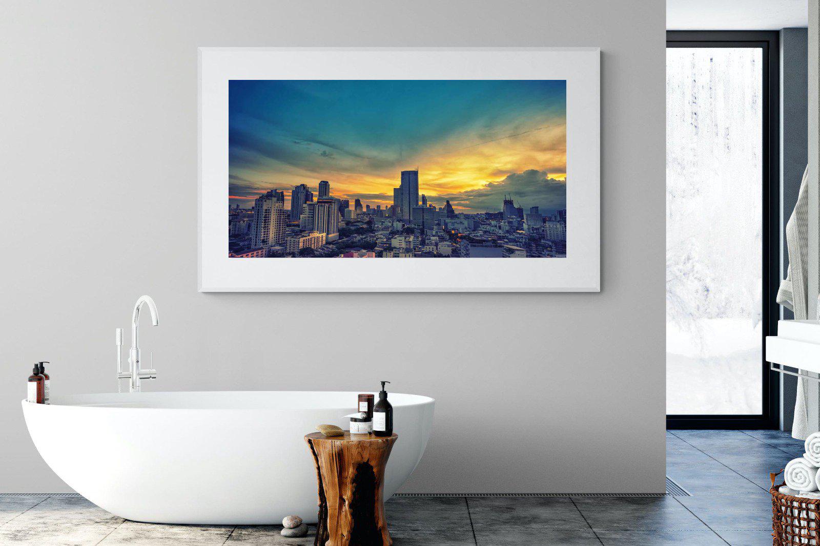 Joburg Sunrise-Wall_Art-180 x 110cm-Framed Print-White-Pixalot