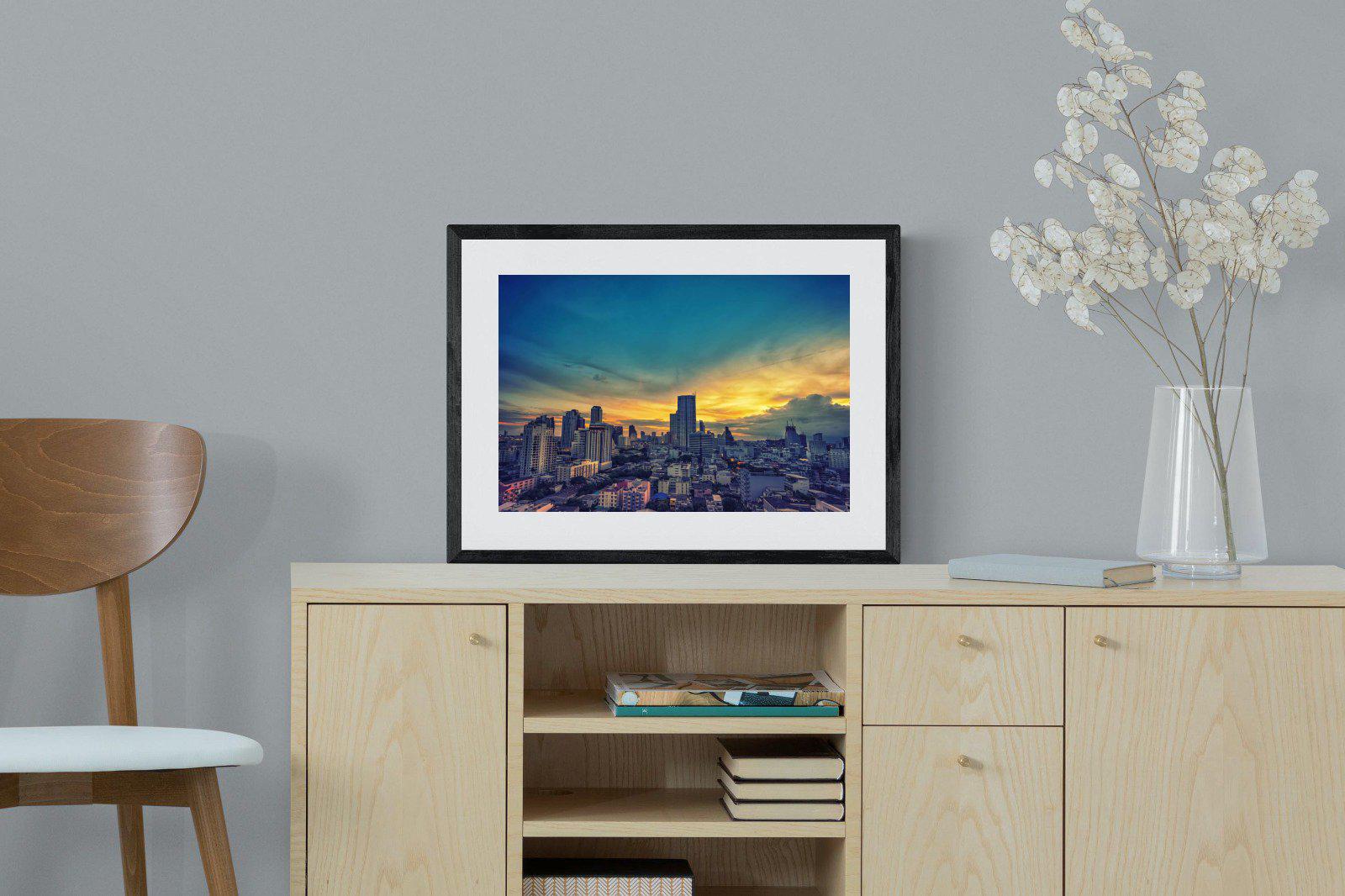 Joburg Sunrise-Wall_Art-60 x 45cm-Framed Print-Black-Pixalot