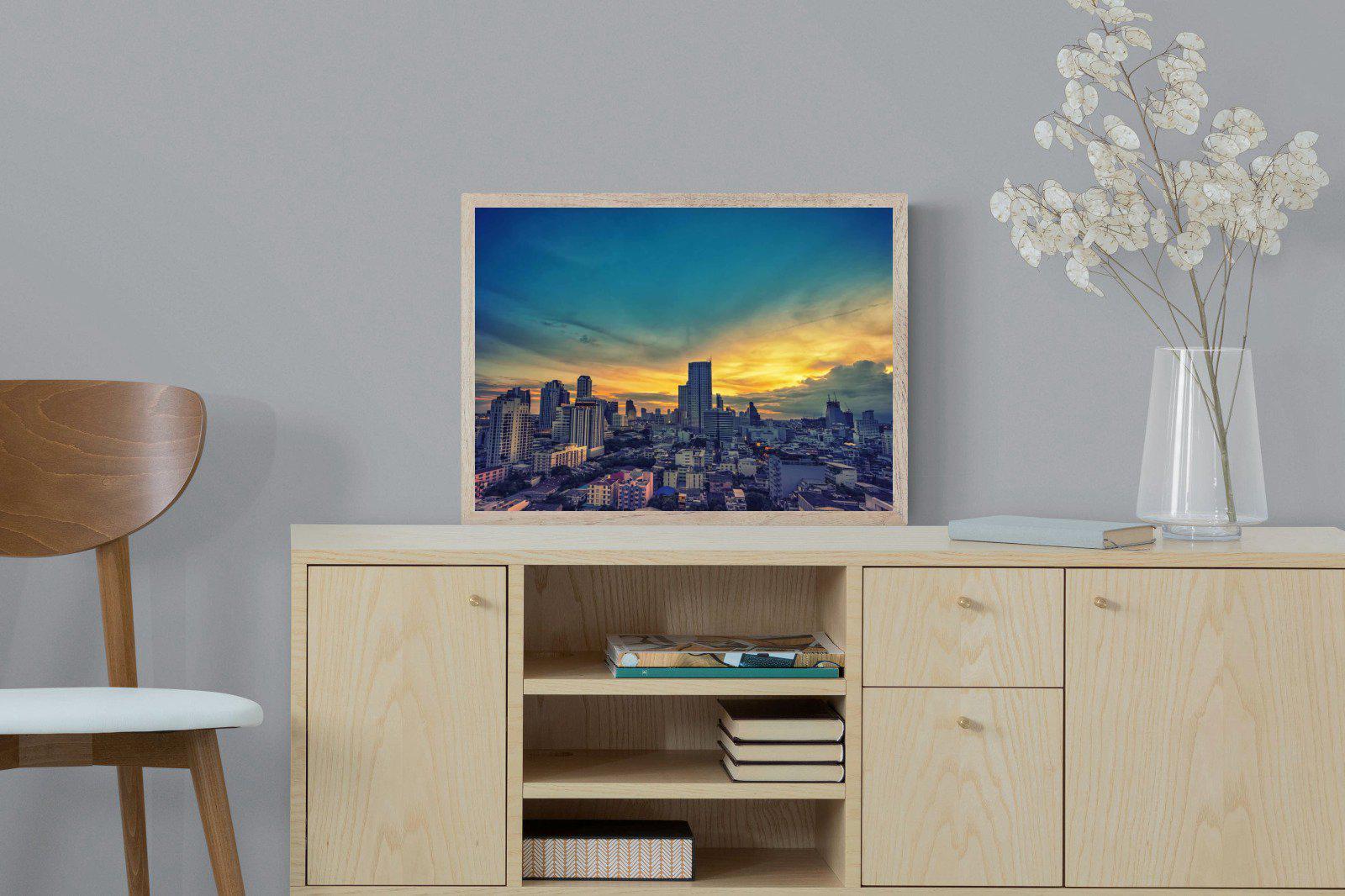 Joburg Sunrise-Wall_Art-60 x 45cm-Mounted Canvas-Wood-Pixalot