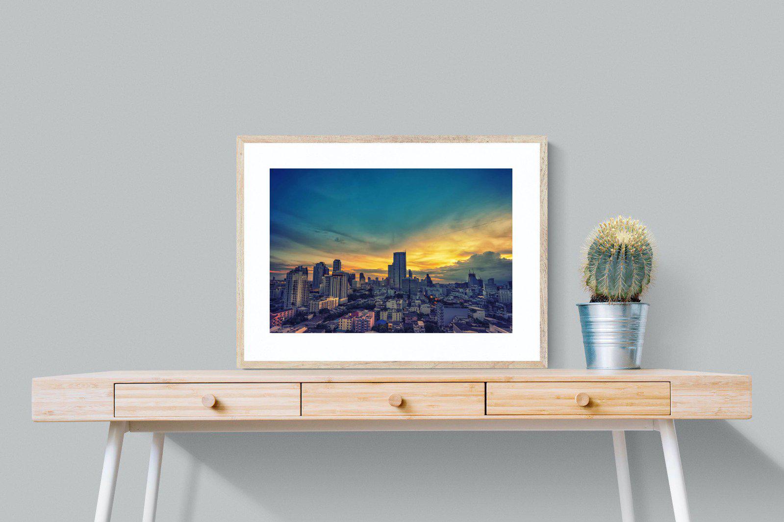 Joburg Sunrise-Wall_Art-80 x 60cm-Framed Print-Wood-Pixalot