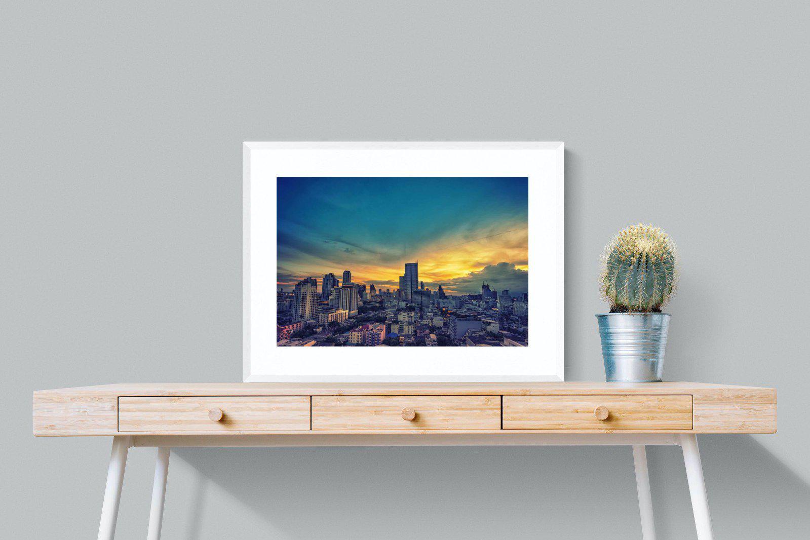 Joburg Sunrise-Wall_Art-80 x 60cm-Framed Print-White-Pixalot