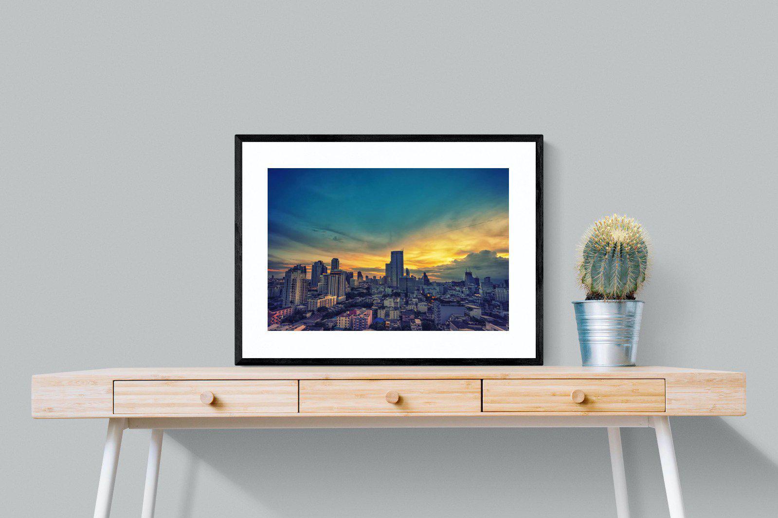 Joburg Sunrise-Wall_Art-80 x 60cm-Framed Print-Black-Pixalot