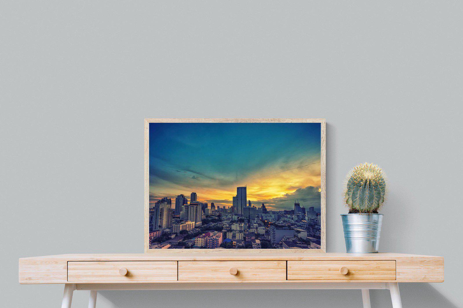 Joburg Sunrise-Wall_Art-80 x 60cm-Mounted Canvas-Wood-Pixalot