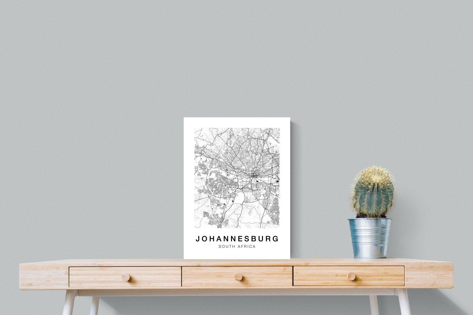 Johannesburg City Map-Wall_Art-45 x 60cm-Mounted Canvas-No Frame-Pixalot