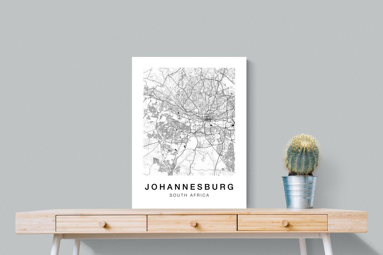 Johannesburg City Map-Wall_Art-60 x 80cm-Mounted Canvas-No Frame-Pixalot