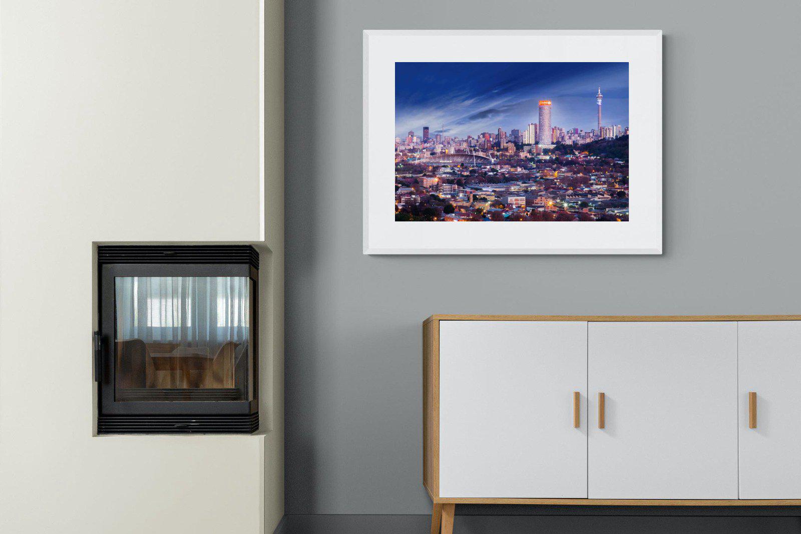 Johannesburg Panoramic-Wall_Art-100 x 75cm-Framed Print-White-Pixalot