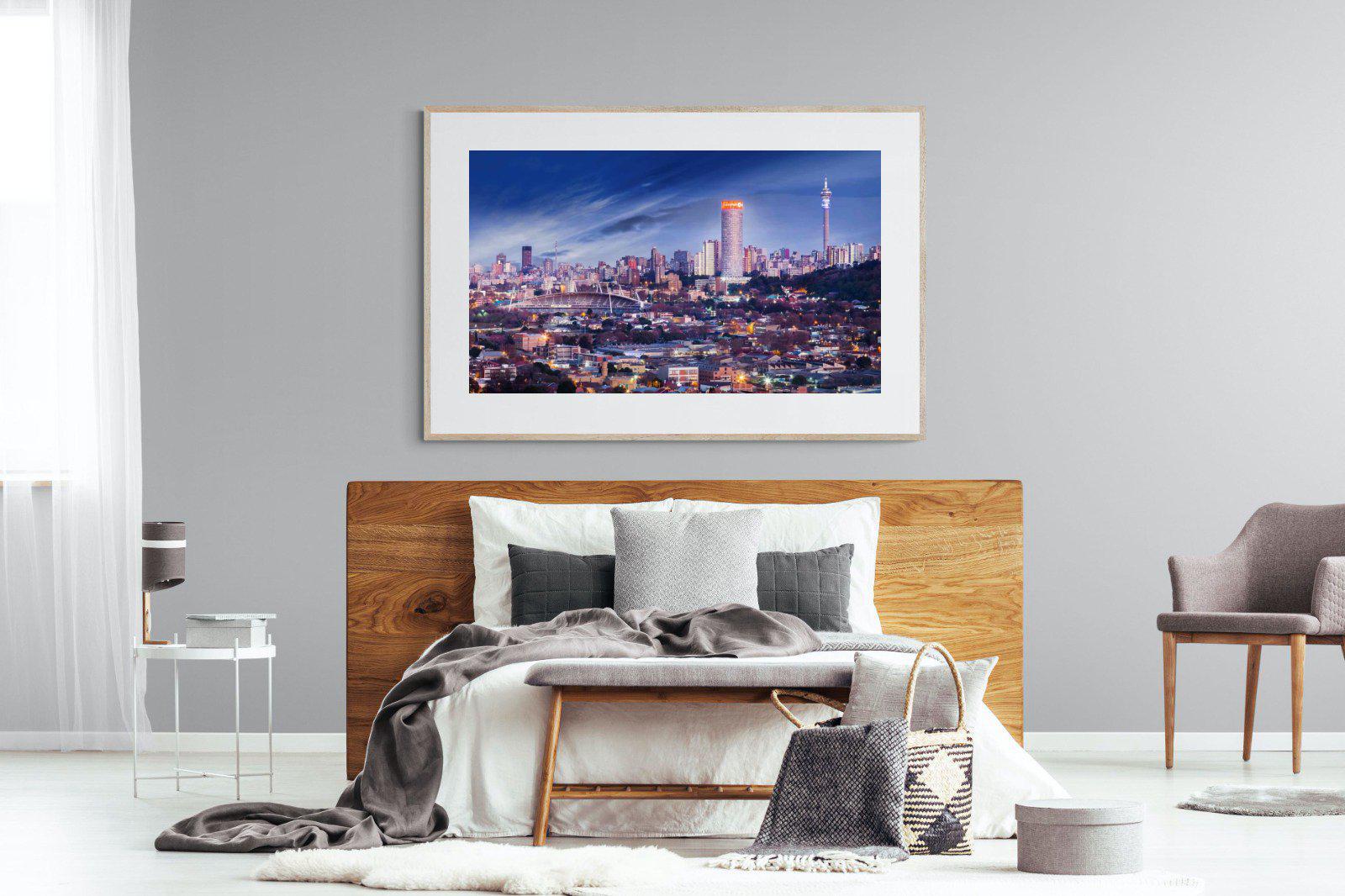 Johannesburg Panoramic-Wall_Art-150 x 100cm-Framed Print-Wood-Pixalot