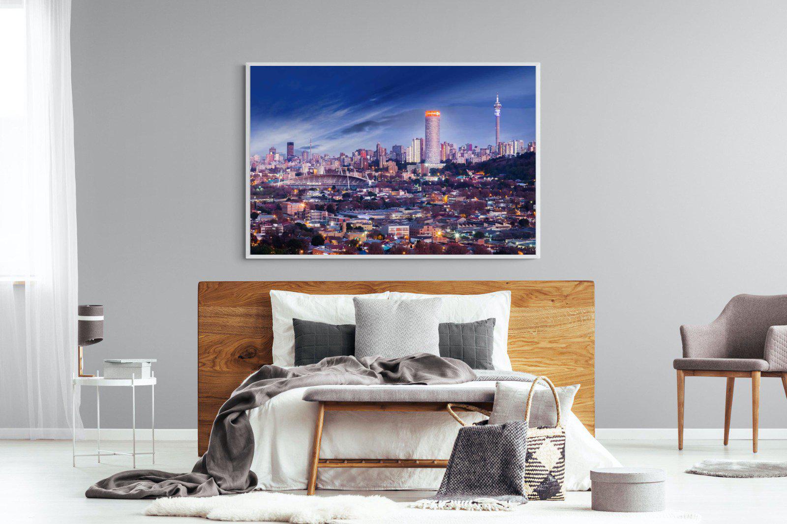 Johannesburg Panoramic-Wall_Art-150 x 100cm-Mounted Canvas-White-Pixalot