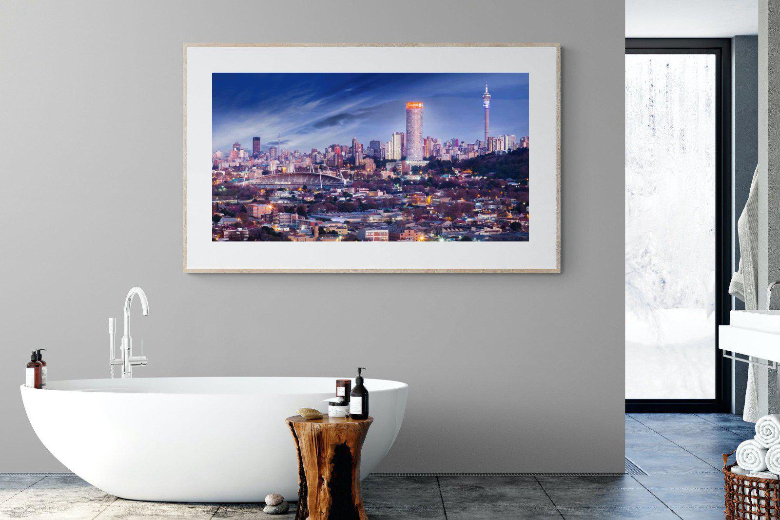 Johannesburg Panoramic-Wall_Art-180 x 110cm-Framed Print-Wood-Pixalot