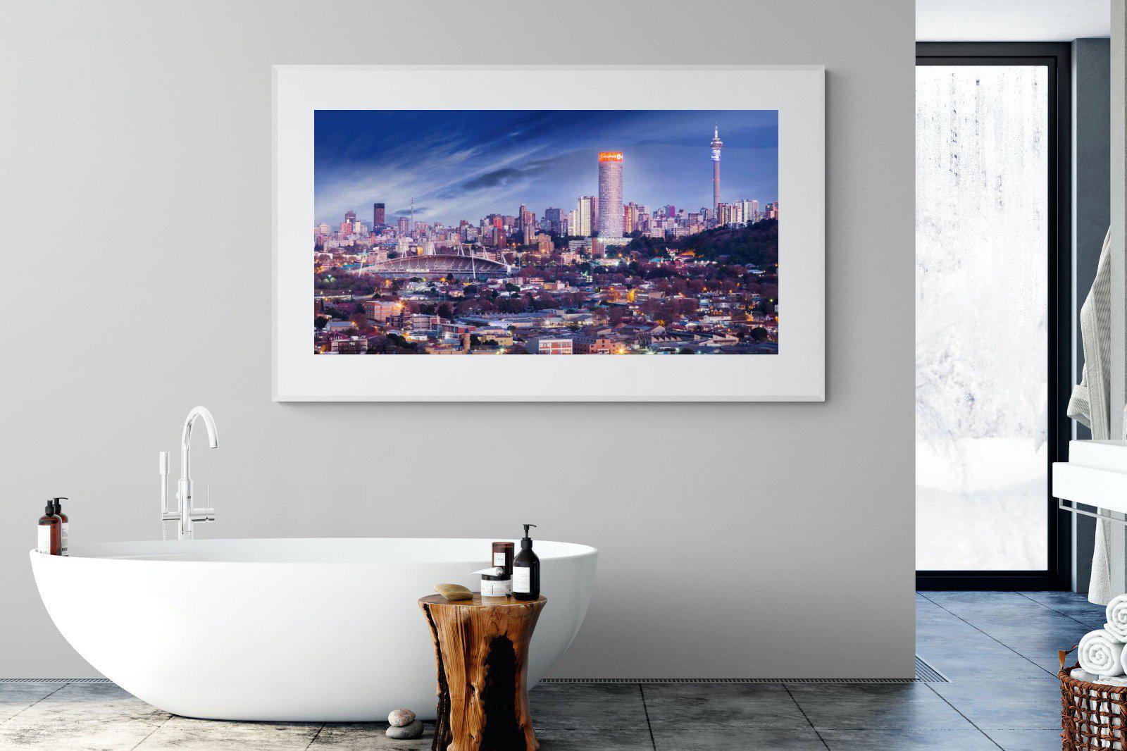 Johannesburg Panoramic-Wall_Art-180 x 110cm-Framed Print-White-Pixalot