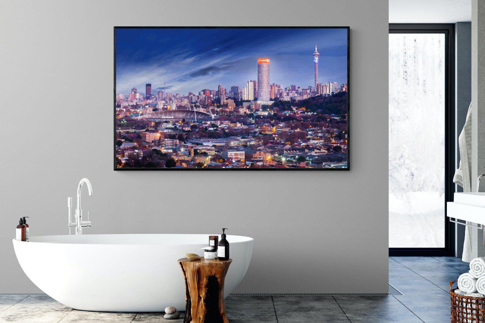 Johannesburg Panoramic-Wall_Art-180 x 110cm-Mounted Canvas-Black-Pixalot