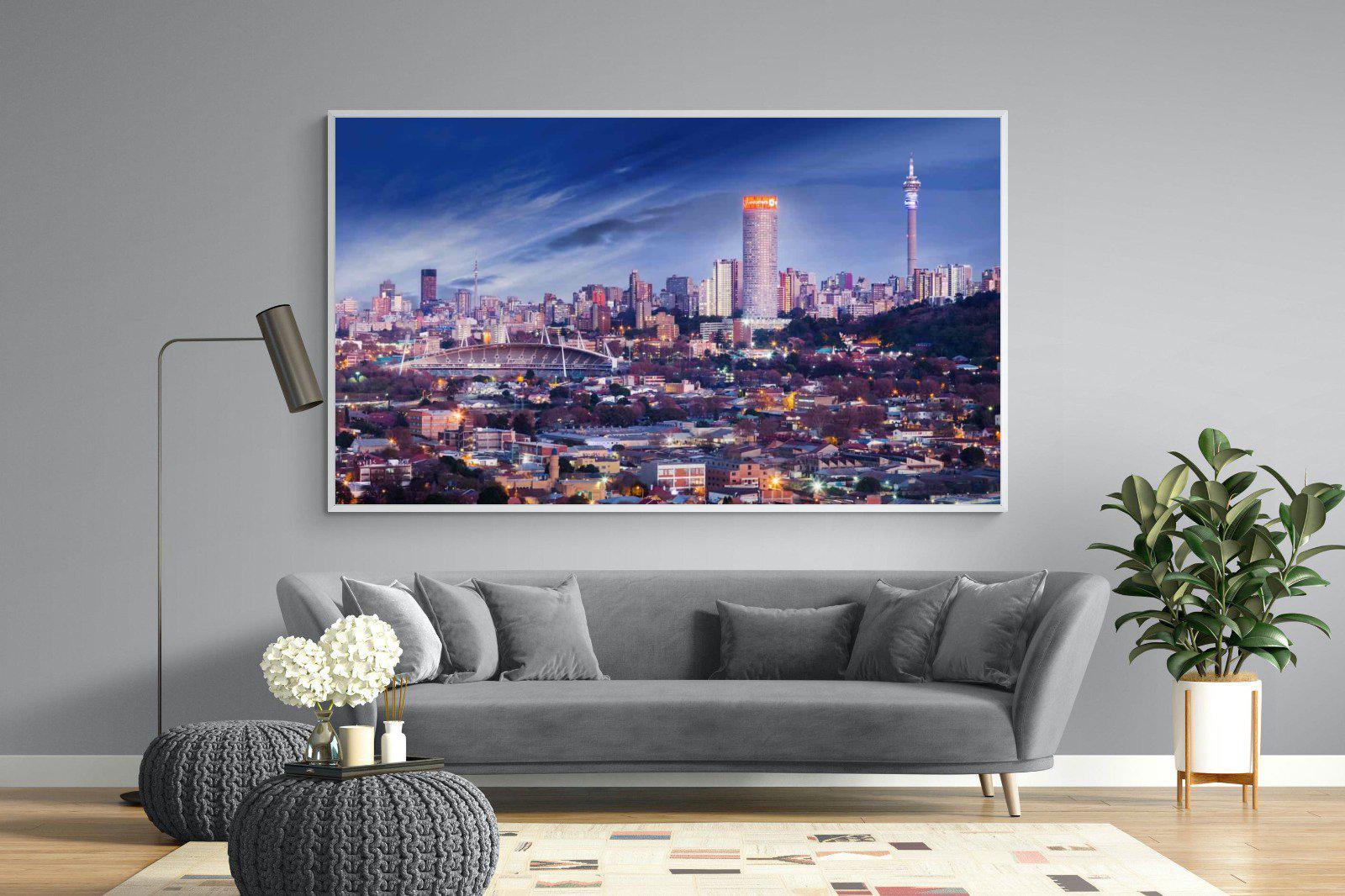 Johannesburg Panoramic-Wall_Art-220 x 130cm-Mounted Canvas-White-Pixalot