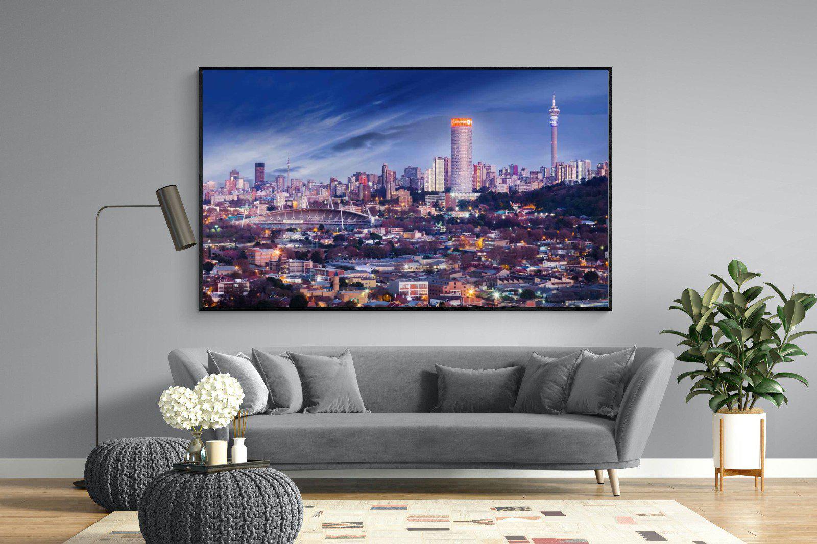 Johannesburg Panoramic-Wall_Art-220 x 130cm-Mounted Canvas-Black-Pixalot
