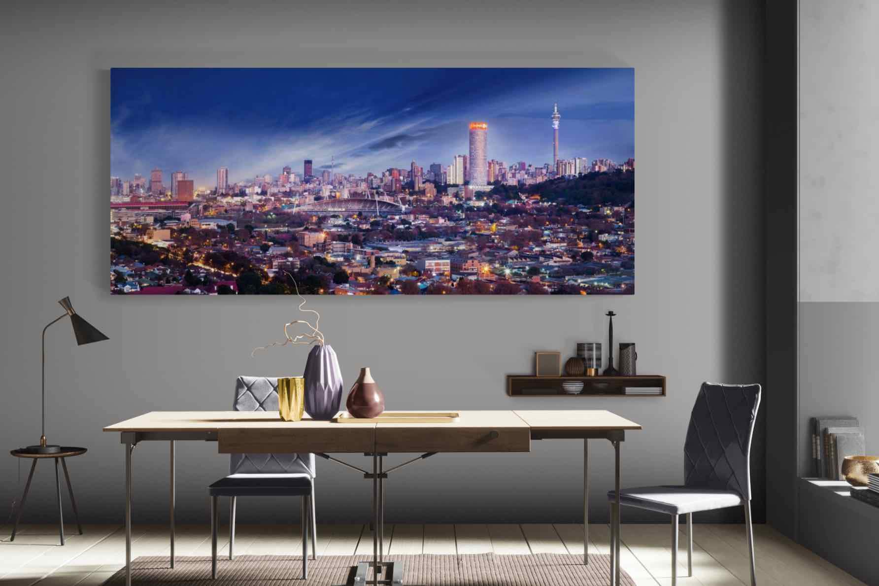 Johannesburg Panoramic-Wall_Art-275 x 130cm-Mounted Canvas-No Frame-Pixalot