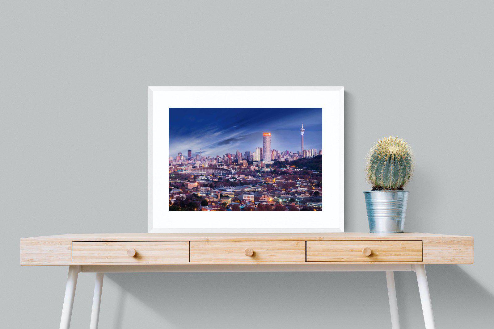 Johannesburg Panoramic-Wall_Art-80 x 60cm-Framed Print-White-Pixalot