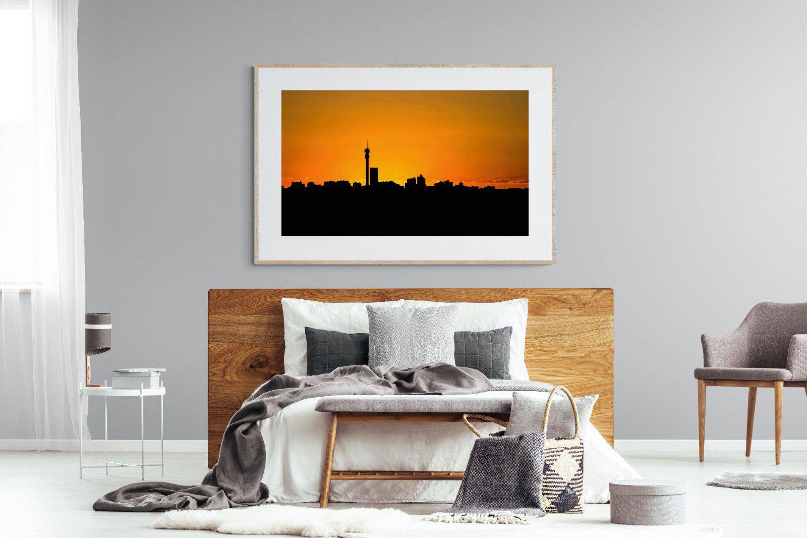 Johannesburg Silhouette-Wall_Art-150 x 100cm-Framed Print-Wood-Pixalot