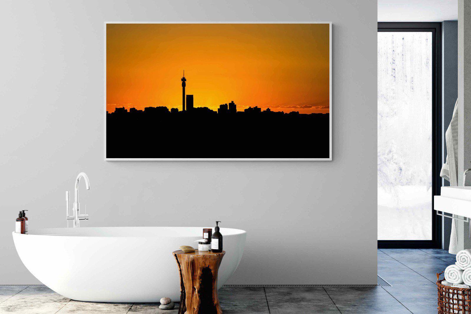 Johannesburg Silhouette-Wall_Art-180 x 110cm-Mounted Canvas-White-Pixalot