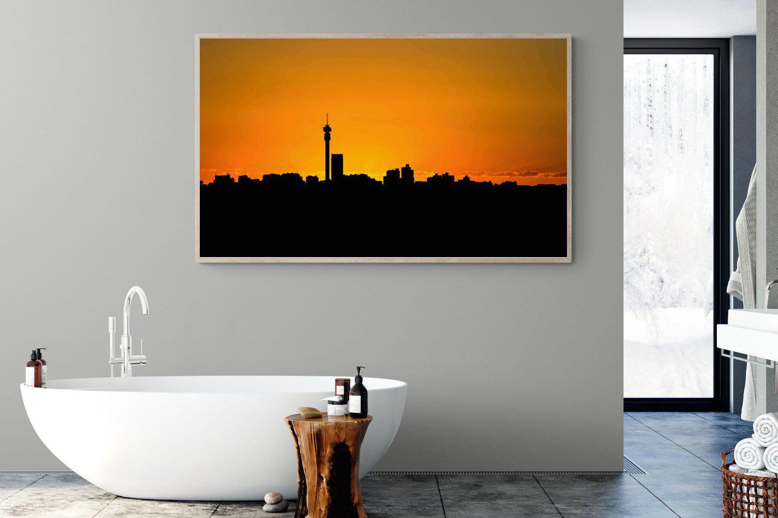 Johannesburg Silhouette-Wall_Art-180 x 110cm-Mounted Canvas-Wood-Pixalot