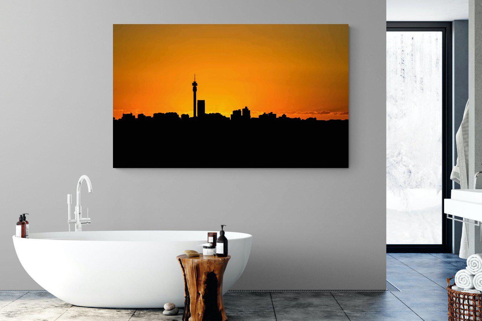 Johannesburg Silhouette-Wall_Art-180 x 110cm-Mounted Canvas-No Frame-Pixalot