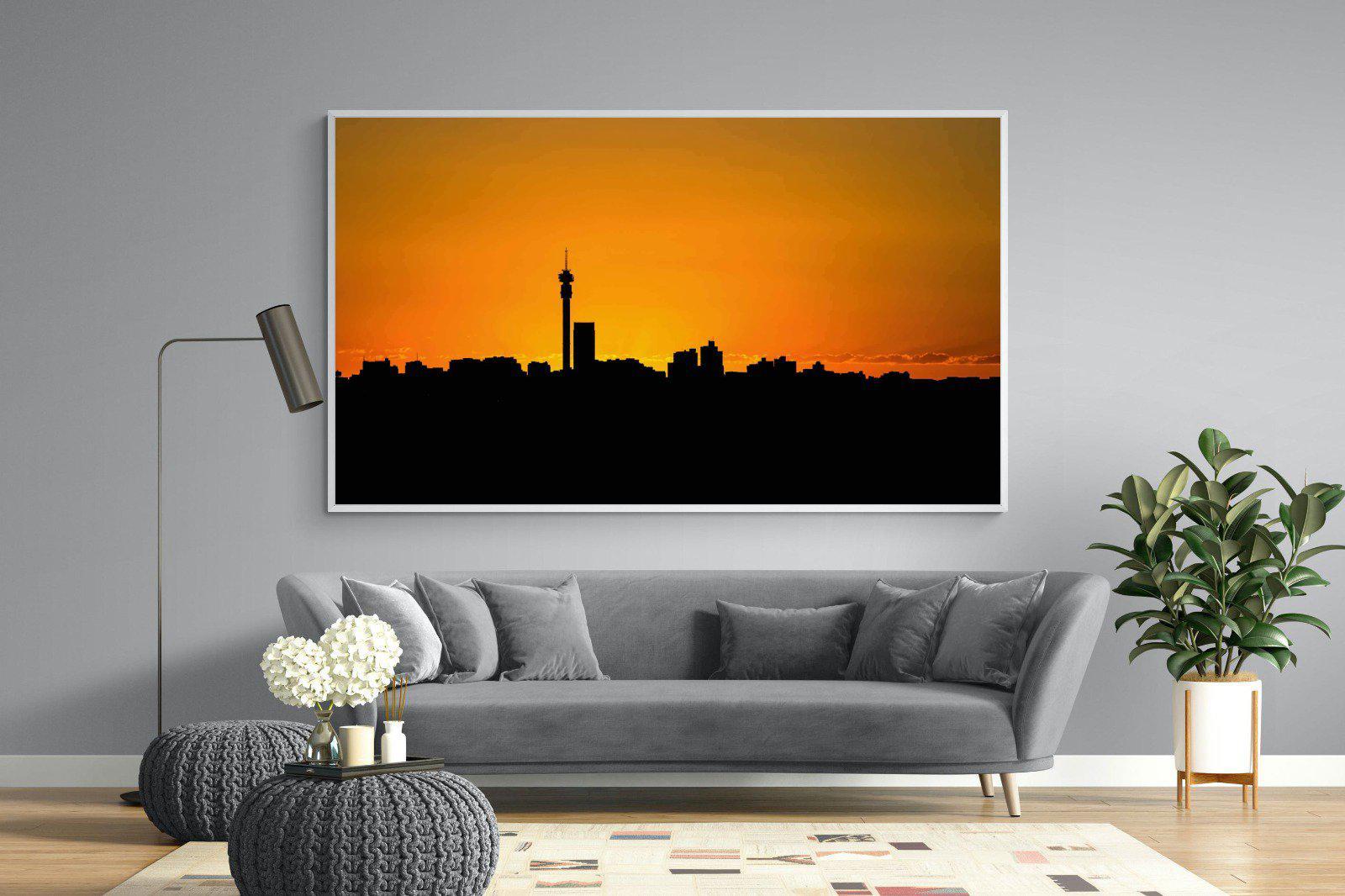 Johannesburg Silhouette-Wall_Art-220 x 130cm-Mounted Canvas-White-Pixalot