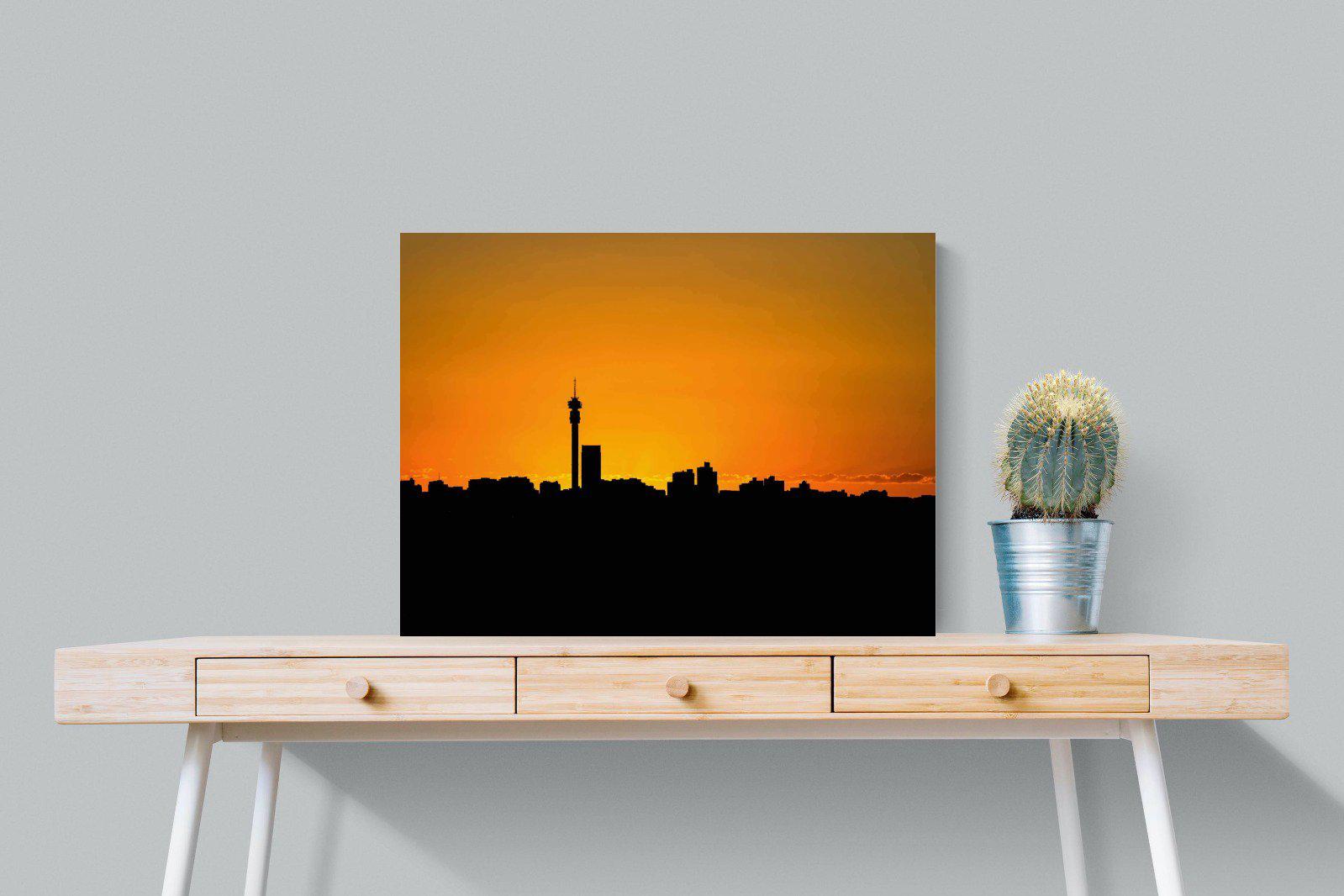 Johannesburg Silhouette-Wall_Art-80 x 60cm-Mounted Canvas-No Frame-Pixalot