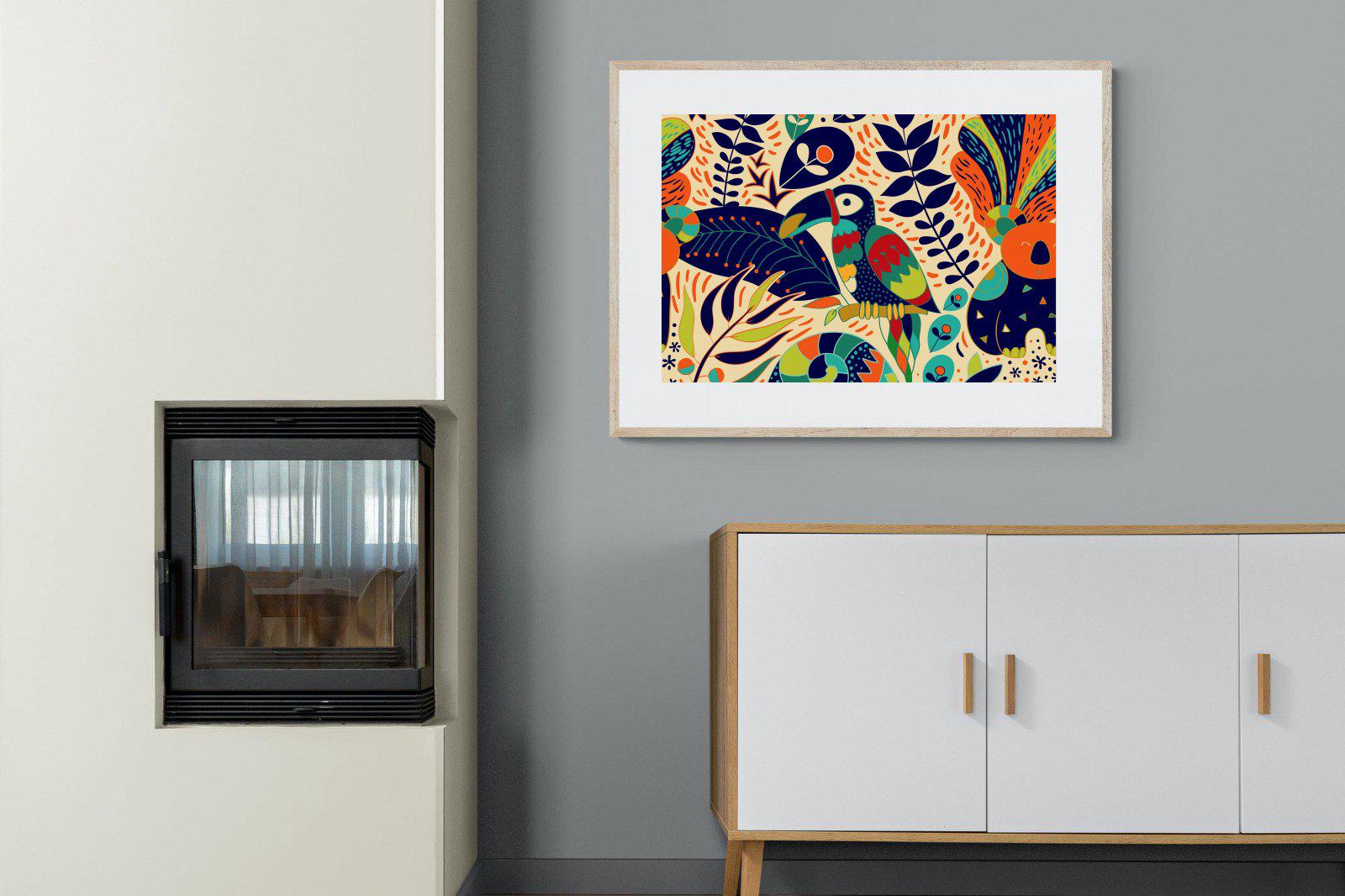Jungle Art-Wall_Art-100 x 75cm-Framed Print-Wood-Pixalot