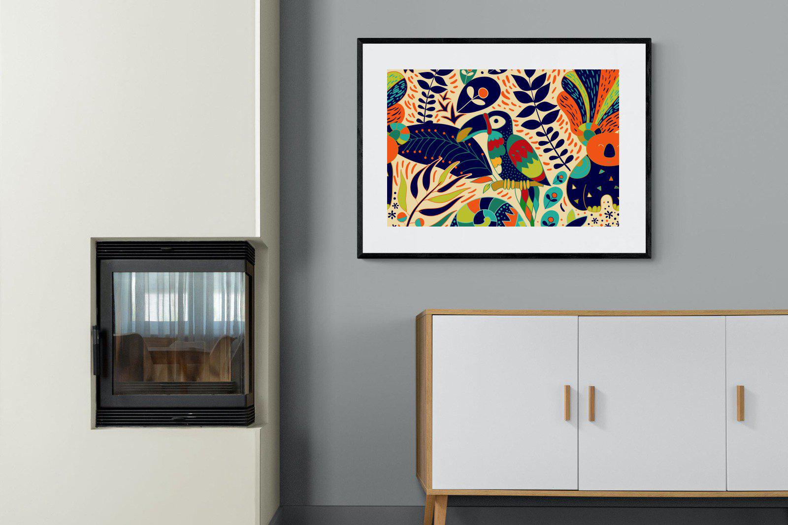 Jungle Art-Wall_Art-100 x 75cm-Framed Print-Black-Pixalot