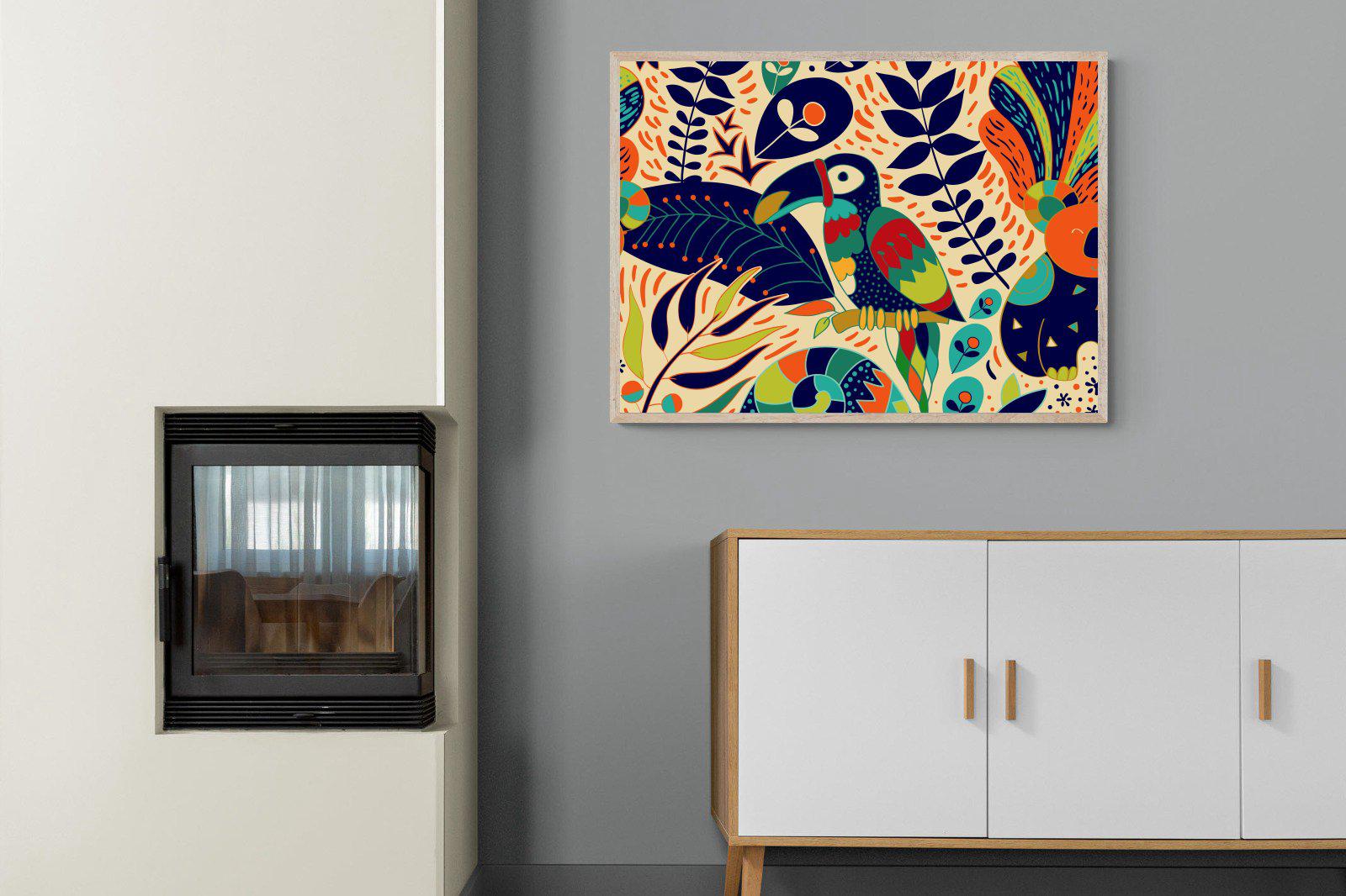 Jungle Art-Wall_Art-100 x 75cm-Mounted Canvas-Wood-Pixalot