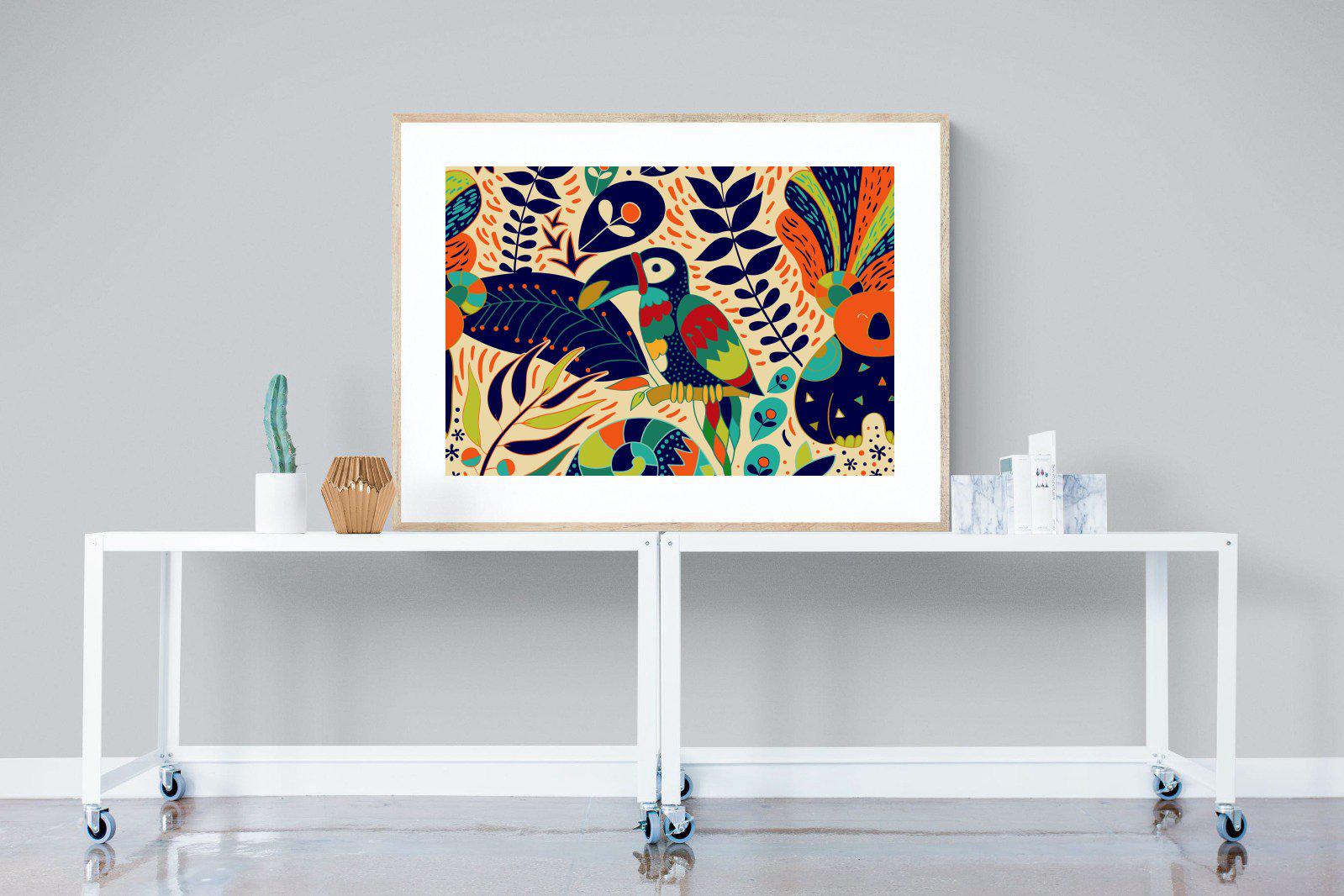 Jungle Art-Wall_Art-120 x 90cm-Framed Print-Wood-Pixalot