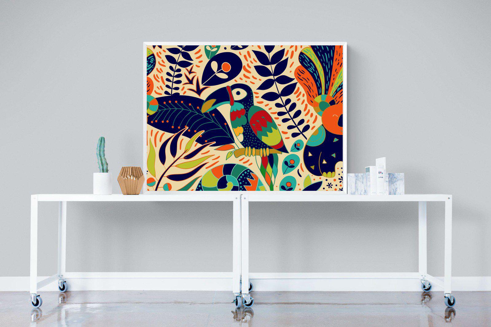 Jungle Art-Wall_Art-120 x 90cm-Mounted Canvas-White-Pixalot