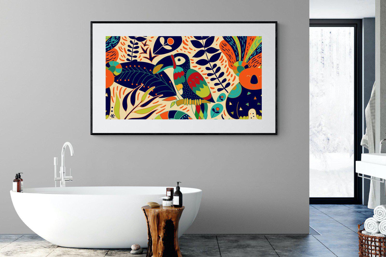 Jungle Art-Wall_Art-180 x 110cm-Framed Print-Black-Pixalot