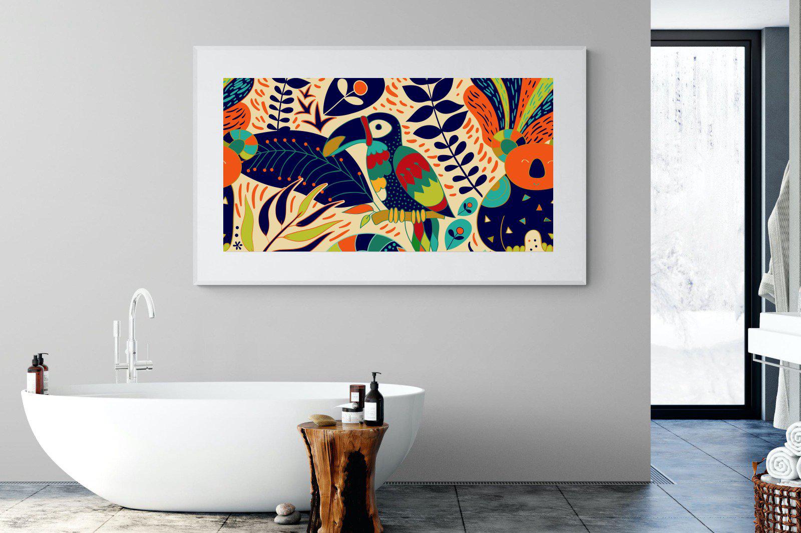 Jungle Art-Wall_Art-180 x 110cm-Framed Print-White-Pixalot