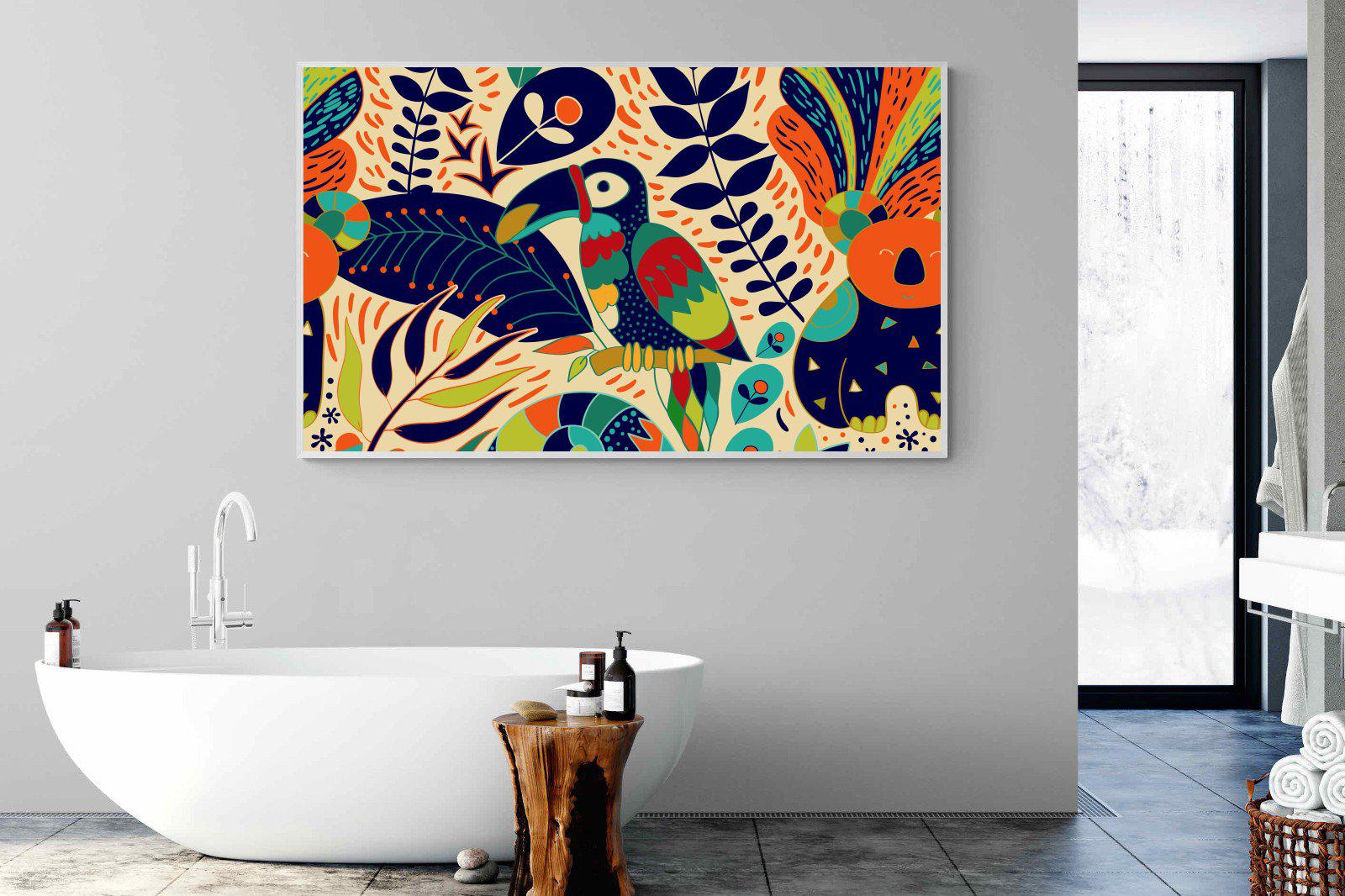 Jungle Art-Wall_Art-180 x 110cm-Mounted Canvas-White-Pixalot