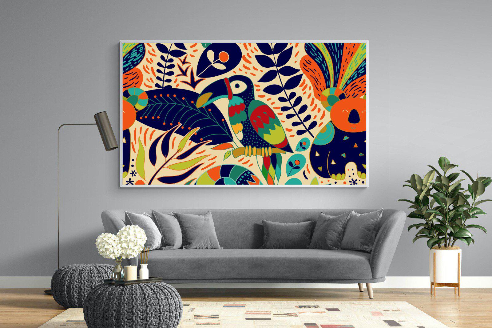 Jungle Art-Wall_Art-220 x 130cm-Mounted Canvas-White-Pixalot