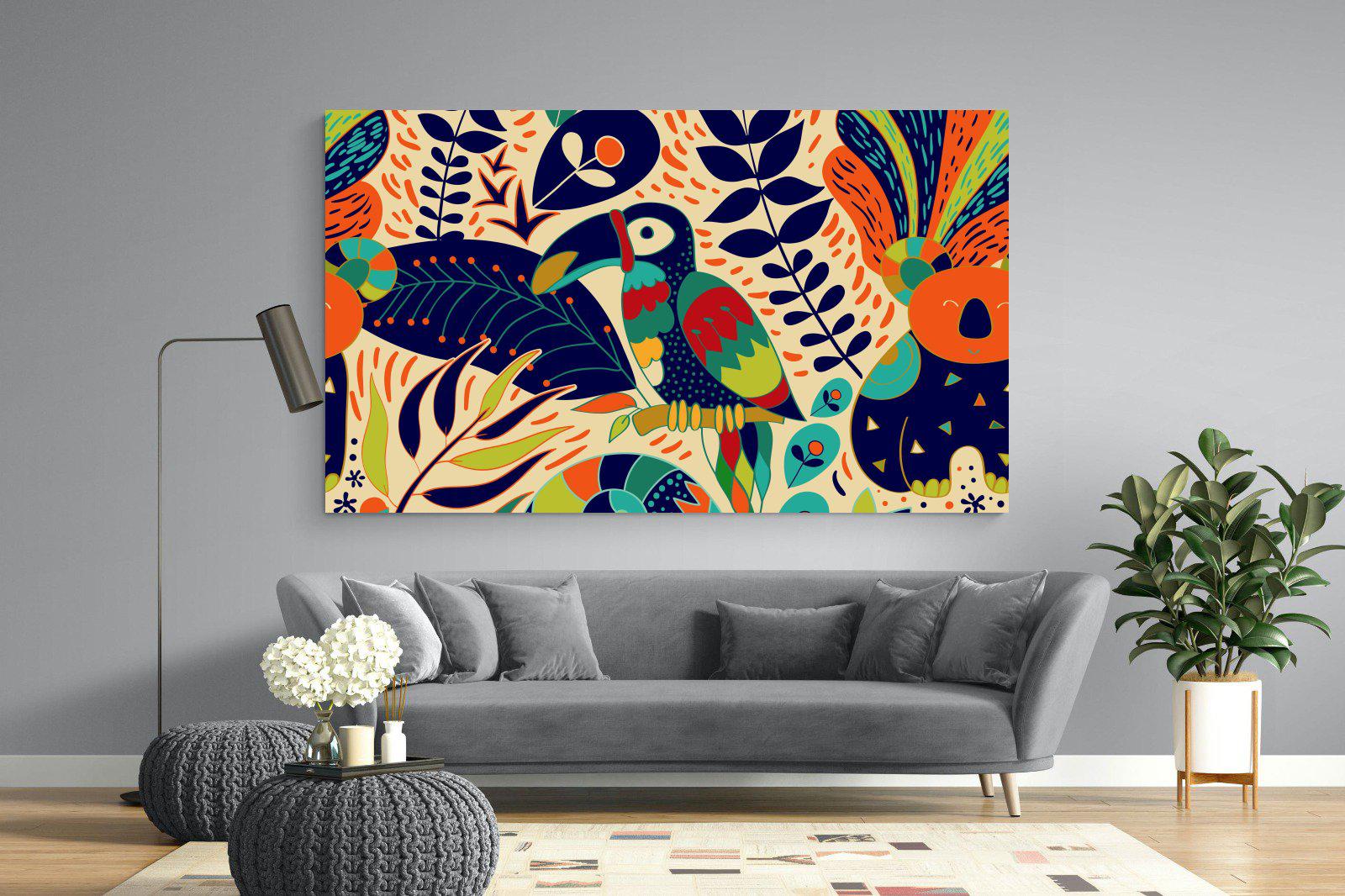 Jungle Art-Wall_Art-220 x 130cm-Mounted Canvas-No Frame-Pixalot