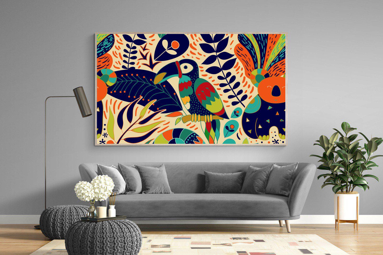 Jungle Art-Wall_Art-220 x 130cm-Mounted Canvas-Wood-Pixalot