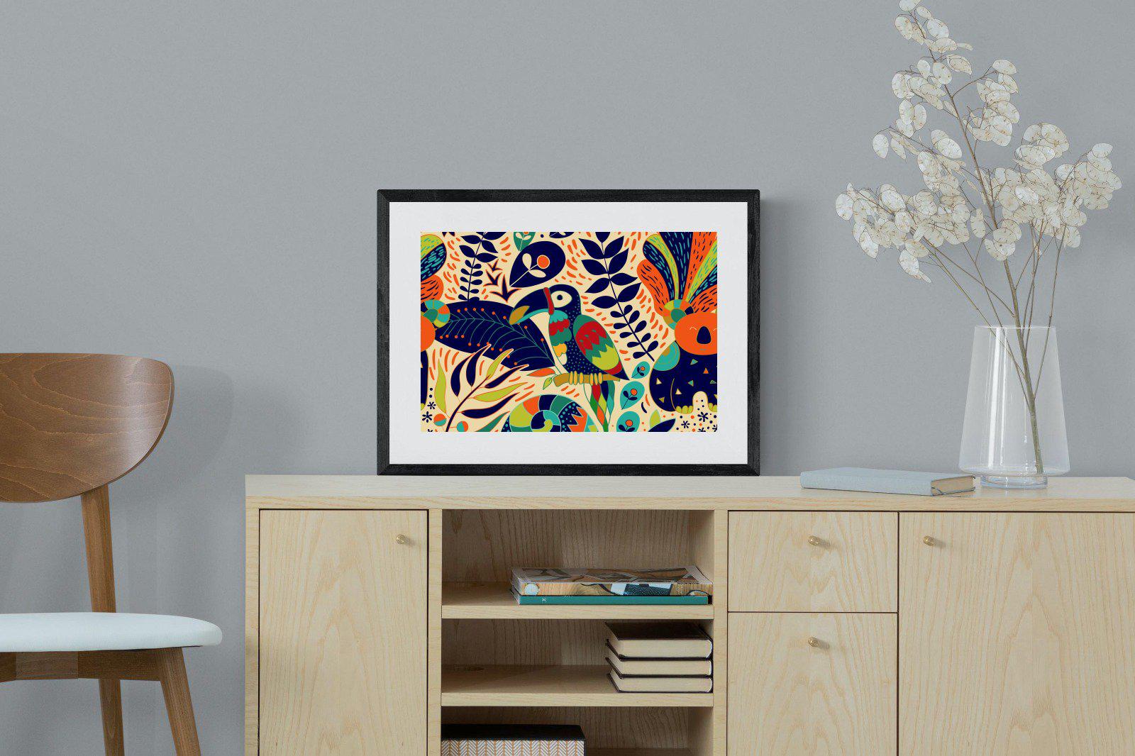 Jungle Art-Wall_Art-60 x 45cm-Framed Print-Black-Pixalot