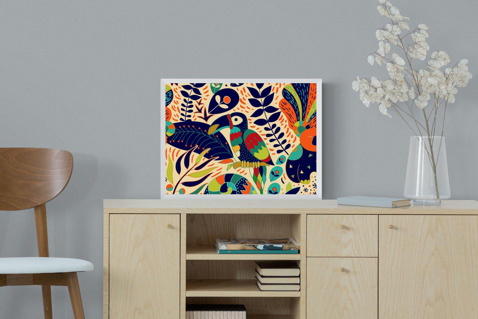 Jungle Art-Wall_Art-60 x 45cm-Mounted Canvas-White-Pixalot