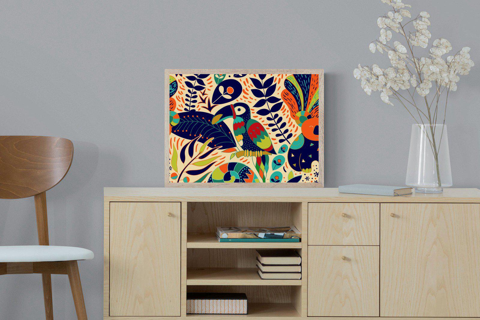 Jungle Art-Wall_Art-60 x 45cm-Mounted Canvas-Wood-Pixalot