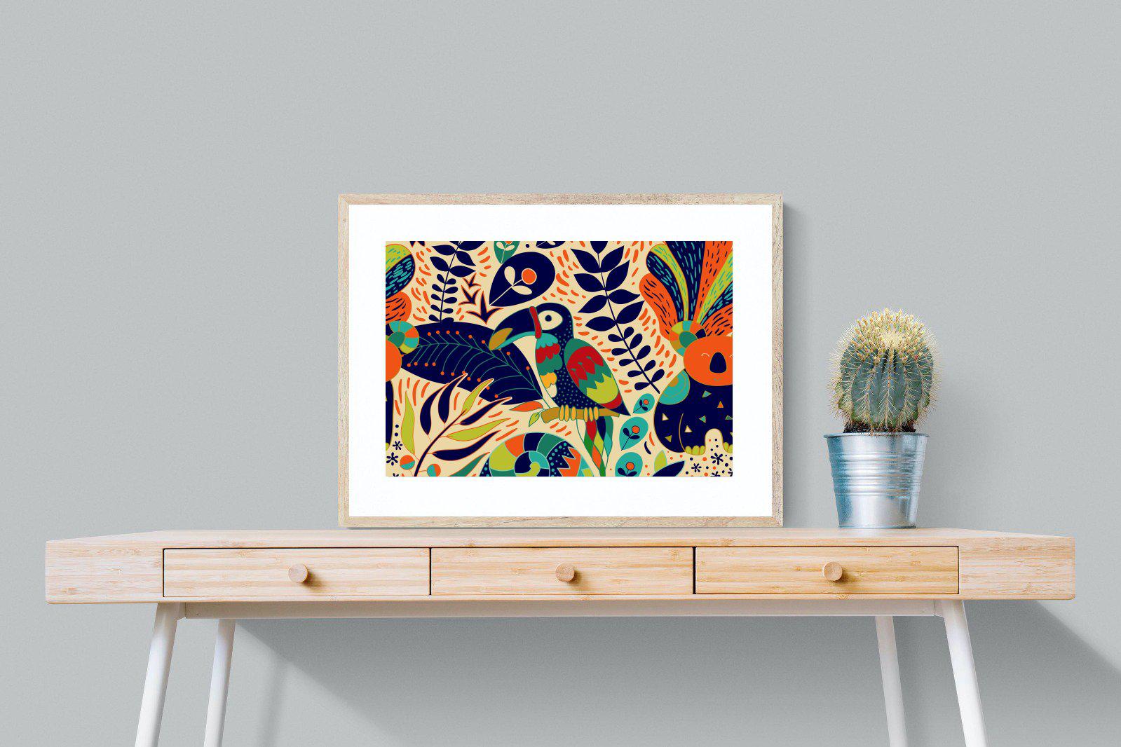 Jungle Art-Wall_Art-80 x 60cm-Framed Print-Wood-Pixalot