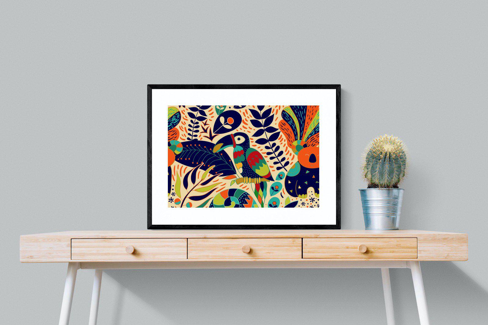 Jungle Art-Wall_Art-80 x 60cm-Framed Print-Black-Pixalot