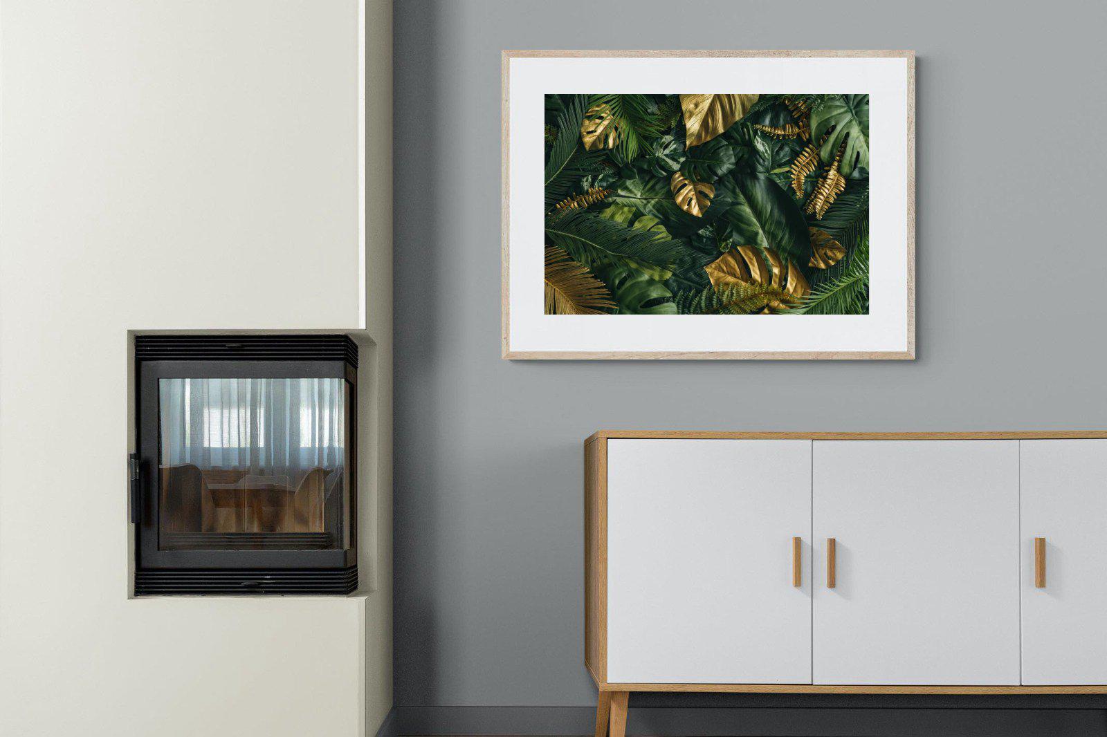 Jungle Gold-Wall_Art-100 x 75cm-Framed Print-Wood-Pixalot