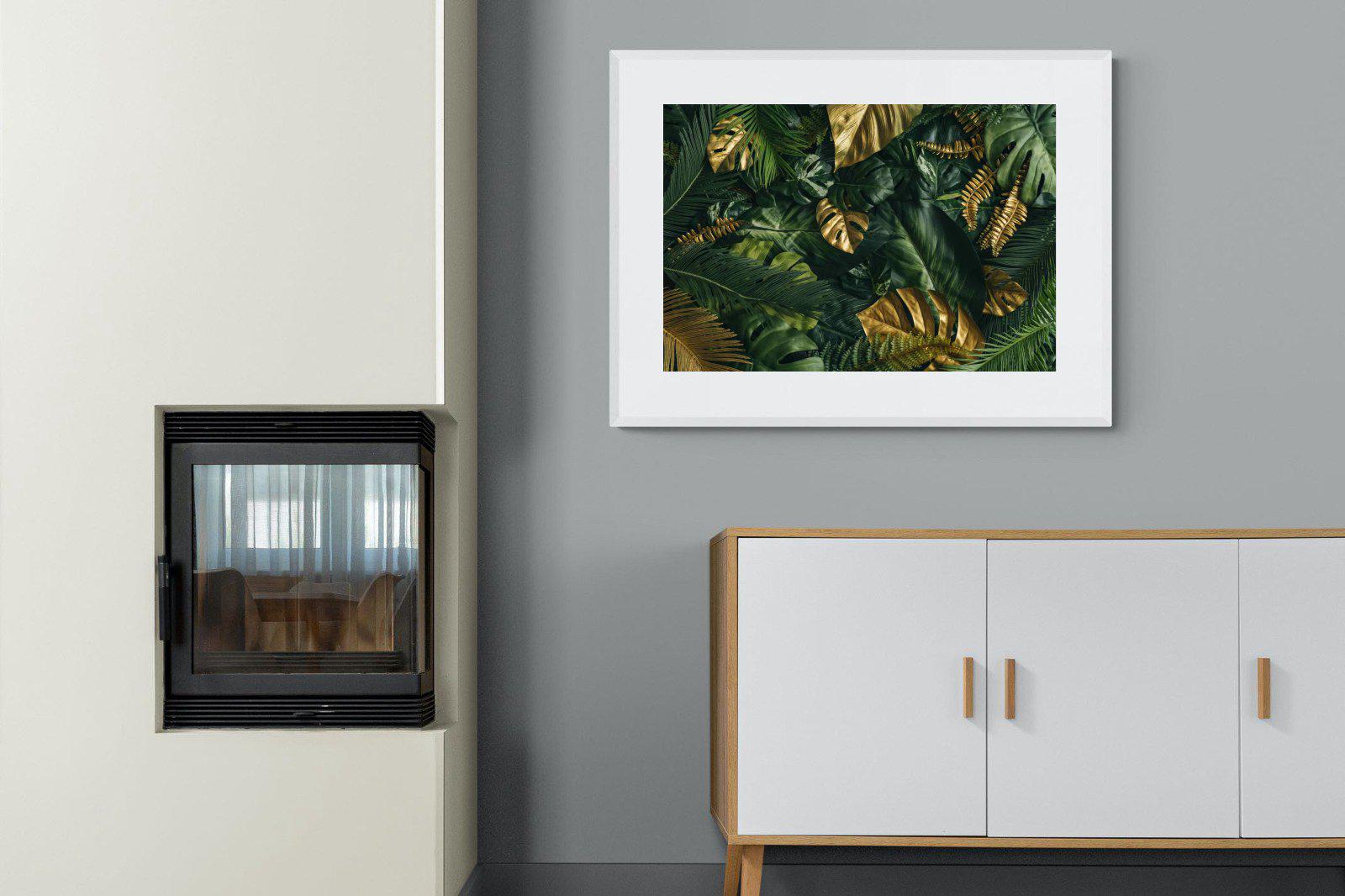 Jungle Gold-Wall_Art-100 x 75cm-Framed Print-White-Pixalot
